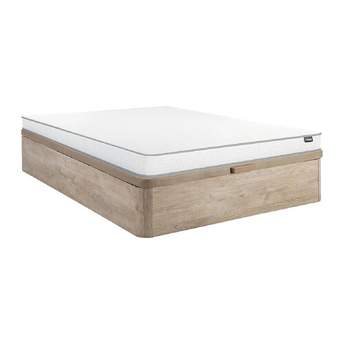 Vente-Unique Ensemble 140 x 190 cm sommier coffre naturel clair + matelas mousse ép.12cm - ASTYANAX II de YSMÉE