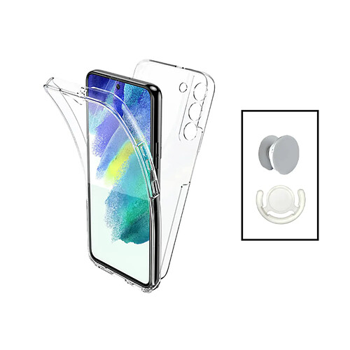 Kit 3x1 PROTECTION IMPACT 360 ° + 1 SuppOrt GripHolder + 1 SUPPORT DE PRIMINEUX WHITE Phonecare pour Samsung Galaxy S23 FE - Transparent / blanc