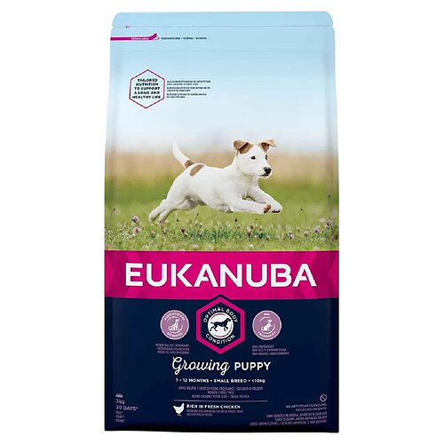 Croquettes au Poulet pour Chiot de Petite Taille - Eukanuba - 3Kg