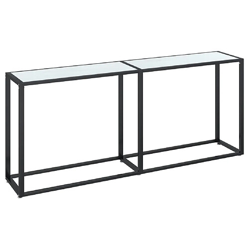 Maison Chic Table console | Meuble d'entrée | Table d'appoint Marbre blanc 180x35x75,5 cm Verre trempé -GKD70620