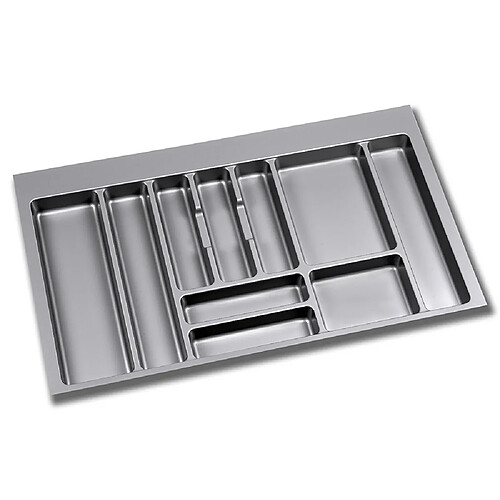 Emuca Range-couverts pour tiroirs de cuisine, module 900 mm, Plastique, Gris