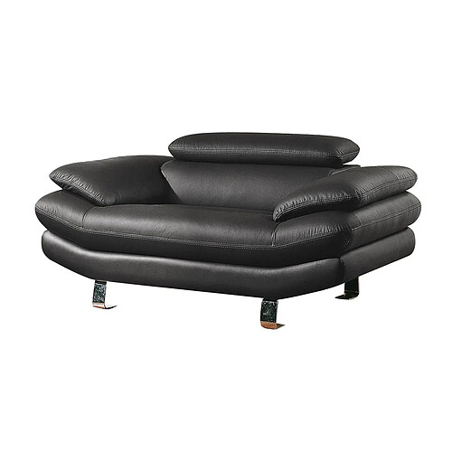 La Maison Du Canapé Fauteuil en cuir CARLTON Noir