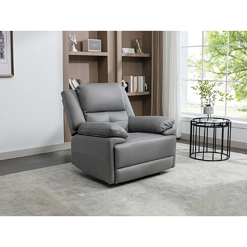 Vente-Unique Fauteuil relax électrique en tissu gris DOLENE