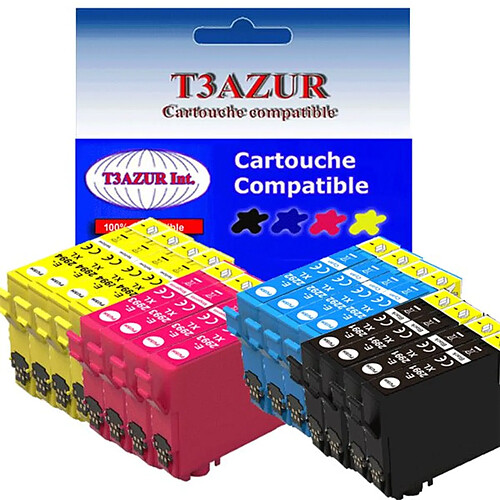 Lot de 16 cartouches d'encre compatibles Epson XP-255, XP-257, XP-332 - T3AZUR