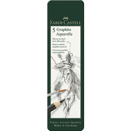 FABER-CASTELL Crayon GRAPHITE AQUARELLE, étui de 5 ()