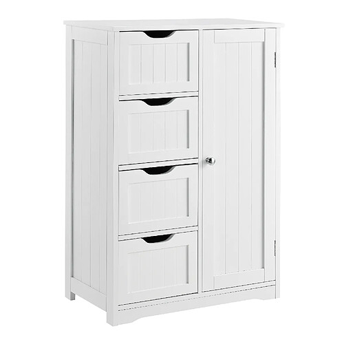 Armoire de salle de bain Locust MDF laqué 81 x 55 x 30 cm Blanc [en.casa]