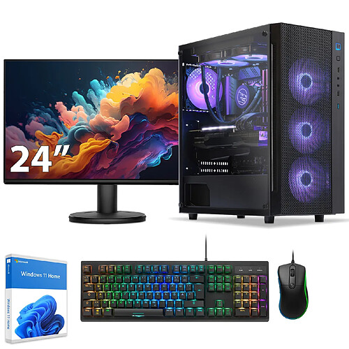 Sedatech Pack PC Gamer Pro ATX • Intel i7-14700KF • RTX4070 • 32Go DDR5 • 2To SSD M.2 • Windows 11 • Moniteur 24''