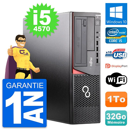 PC Fujitsu Esprimo E920 DT Intel i5-4570 RAM 32Go Disque 1To Windows 10 Wifi · Occasion