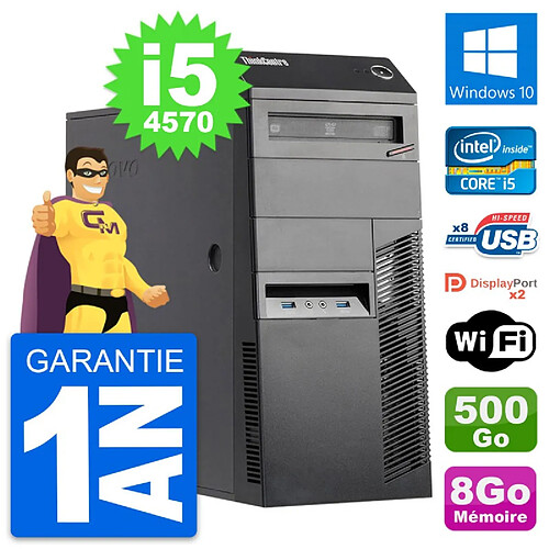 PC Tour Lenovo ThinkCentre M83 Core i5-4570 RAM 8Go Disque 500Go Windows 10 Wifi · Occasion