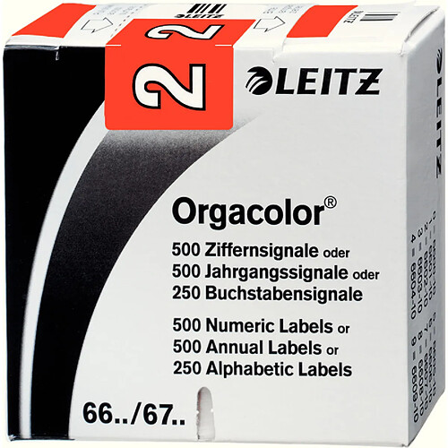 LEITZ Etiquette numérique Orgacolor '2', rouleau, rouge ()