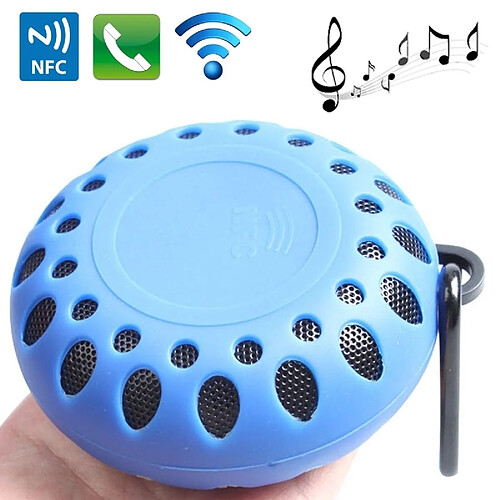 Wewoo Enceinte Bluetooth étanche bleu Haut-parleur imperméable à l'eau portatif de sports de plein air avec la boucle de coup, appel mains libres, fonction de NFC