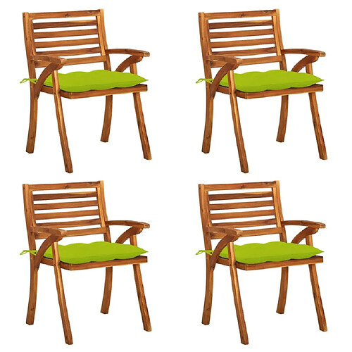 Maison Chic Lot de 4 Chaises de jardin avec coussins | chaises d'extérieur | Fauteuil Relax Bois de teck solide -GKD69921