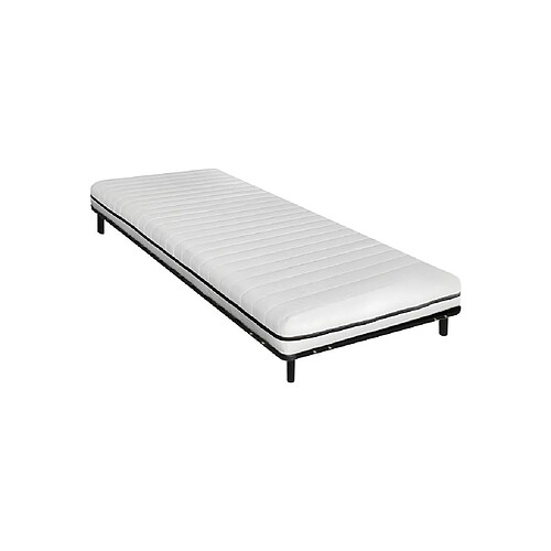 Vente-Unique Ensemble 90 x 190 cm cadre à lattes + matelas mousse déhoussable ép.10cm - NASUS de DREAMEA