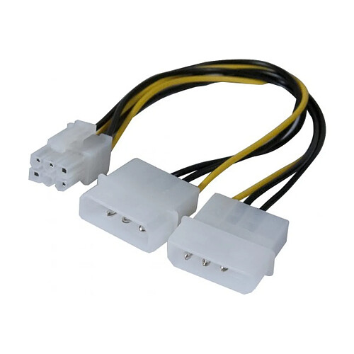 Abi Diffusion Adaptateur d alimentation Molex vers PCI-E 6 pins - 25 cm