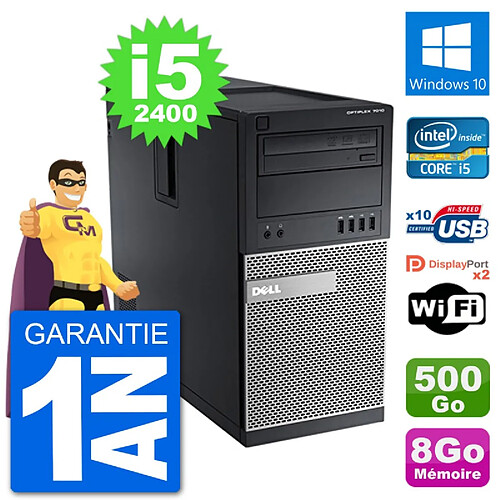 PC Tour Dell 7010 Intel Core i5-2400 RAM 8Go Disque Dur 500Go Windows 10 Wifi · Occasion