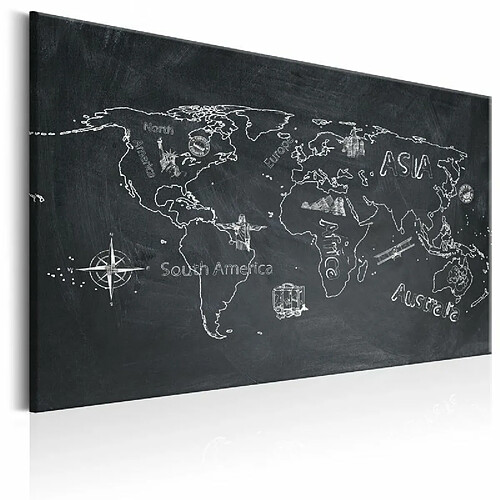 Paris Prix Tableau World Map : Travel Broadens the Mind 80 x 120 cm