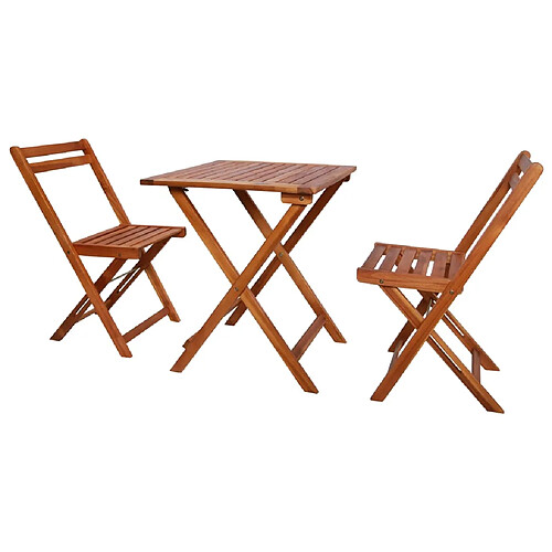 vidaXL Mobilier de bistro pliable 3 pcs Bois d'acacia solide