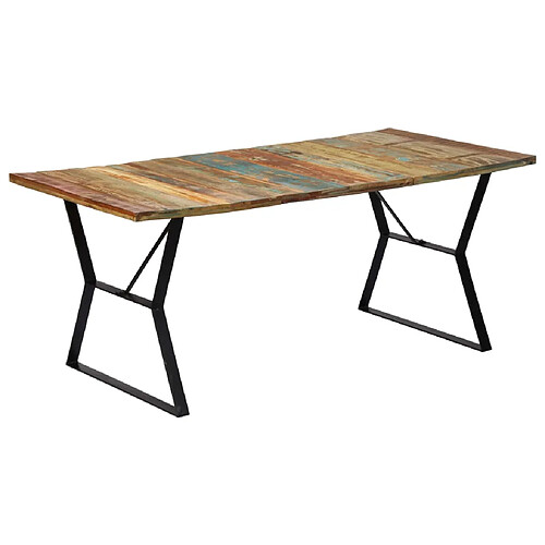 vidaXL Table de salle à manger 180x90x76cm Bois de récupération solide