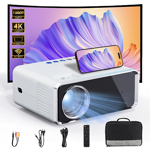 KILISKY Videoprojecteur Portable 5G WiFi Bluetooth, Mini Projecteur 4k 1080P Full HD, Video Projecteur Compatible Android/iOS/TV