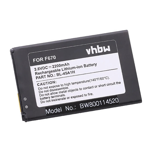 vhbw Li-Ion batterie 2200mAh (3.8V) pour téléphone portable mobil smartphone LG F670, F670K, F670L, F670S, K10, K10 4G LTE, K10 Dual SIM