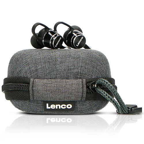 Lenco Ecouteurs Bluetooth® résistants à la transpiration avec étui de chargement EPB-160BK Noir-Gris