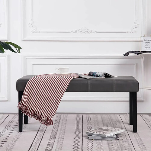 vidaXL 281309 Bench 106 cm Grey Faux Leather