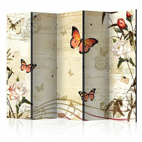 Paris Prix Paravent 5 Volets Melodies of Butterflies 172x225cm