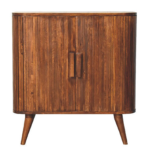 Artisan Furniture Cabinet en bois massif noyer rayé, rangement salon ou chambre