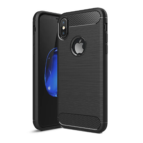 Coque de protection brossée haut de gamme noire Carbon Fiber tpu Apple iPhone X 5,8 pouces - Accessoires pochette XEPTIO : Exceptional case