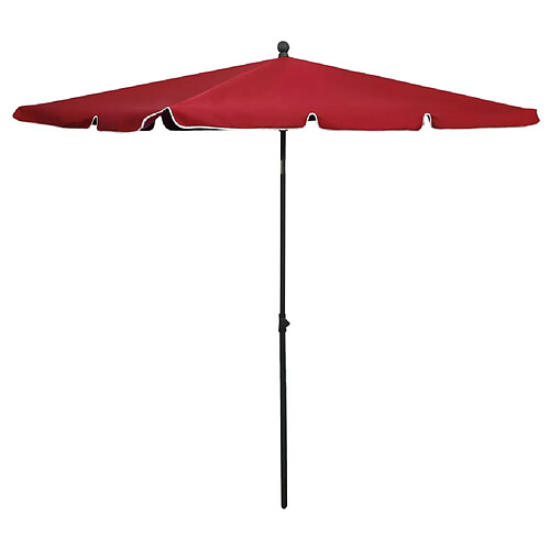 vidaXL Parasol de jardin avec mât 210x140 cm Rouge bordeaux