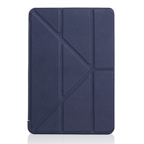 Wewoo Housse Étui Coque Etui en cuir pleine texture PU + Gel de silice Millet pour iPad Mini 2019avec support à pliage multiple Bleu foncé