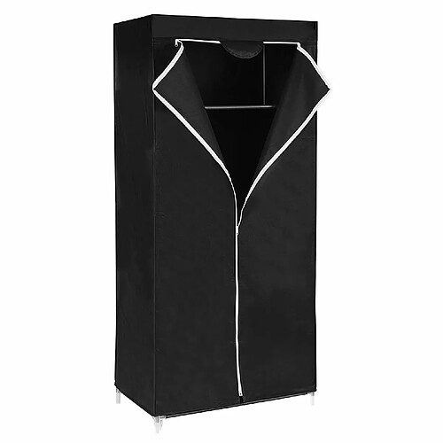 SONGMICS Pliable Armoire de Rangement Penderie non tissu 75 x 45 x 160 cm Noir RYG83H