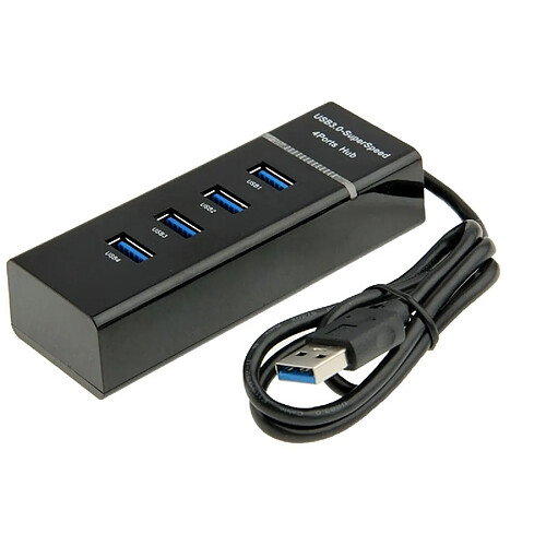 Wewoo Hub USB 3.0 noir 4 Ports USB 3.0 HUB, Super Vitesse 5 Gbps, Plug and Play, avec indicateur de puissance LED, BYL-P104