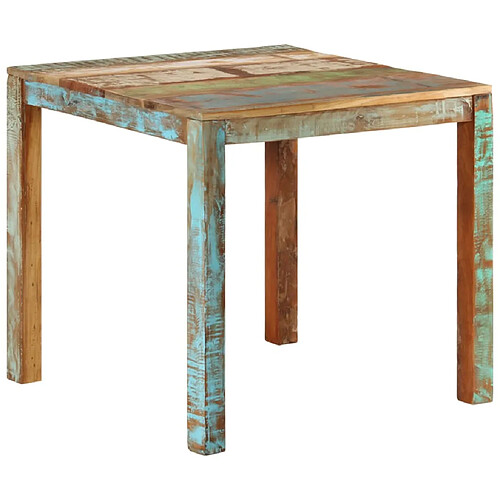 vidaXL Table à manger 82x80x76 cm Bois de récupération massif