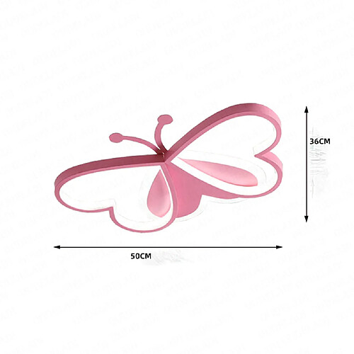 Universal Plafonnier 50cm 36W Nordic chambre d'enfant lampe de chambre à LED plafonnier infini lumière rose dessin animé papillon chambre à coucher lumière AC85-265V plafonnier