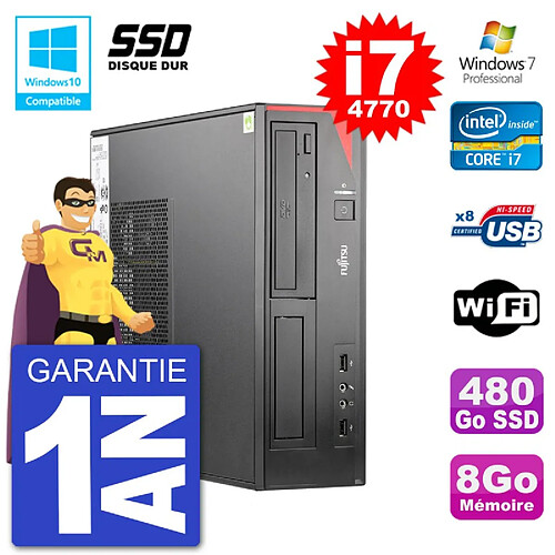 PC Fujitsu Esprimo E520 DT i7-4770 RAM 8Go SSD 480Go Graveur DVD Wifi W7 · Occasion