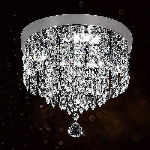 Universal Ampoule cristal CH Heller Lustre moderne à LED Fixation en acier inoxydable ; perles de 250 mm