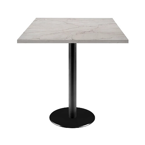 Restootab Table 70x70cm - modèle Rome marbre yule