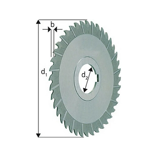 Forum Fraise 3 tailles étroite, Ø x Larg. : d1 - js16 x b - k11 : 80 x 2,0 mm, Alésage d2 - H7 27 mm, Nombre de dents 32