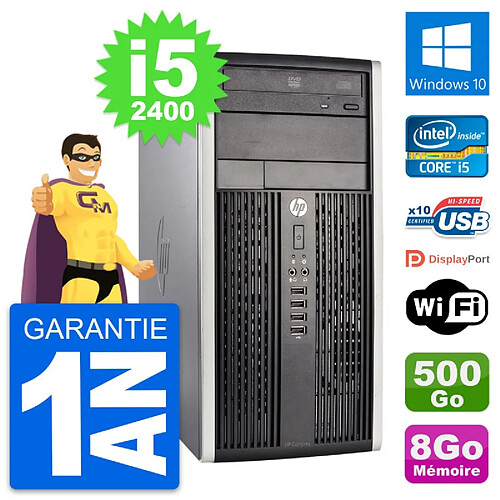 PC Tour HP Pro 6300 CMT Intel i5-2400 RAM 8Go Disque Dur 500Go Windows 10 Wifi · Occasion