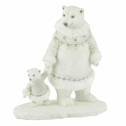 Paris Prix Statuette Déco Ours Polaire Main 25cm Blanc