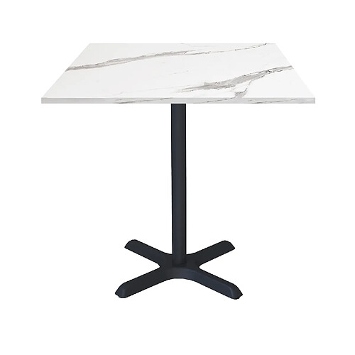 Restootab Table 70x70cm - modèle Dina marbre blanc