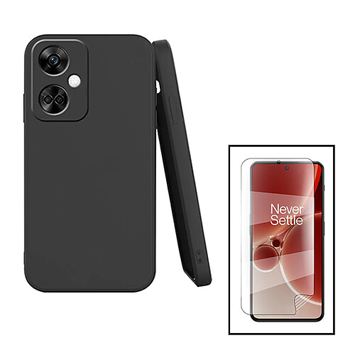 PHONECARE Kit Film Hydrogel Full Cover Avant + Coque Silicone Liquide pour OnePlus Nord CE3 - Noir