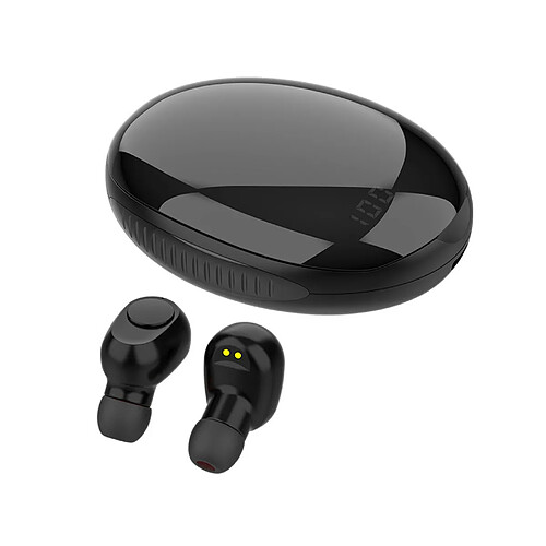 LUUCOZK Écouteurs de sport intra-auriculaires 9D L30 Bluetooth 5.0 Écouteurs stéréo sans fil à affichage numérique-Noir