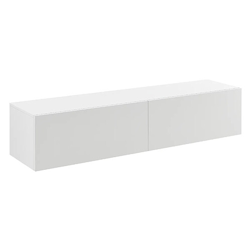 Étagère Murale Design Meuble Support TV Stylé avec 2 Tiroirs Capactié de Charge jusqu'à 25 kg Panneau de Particules Mélaminé 140 x 33 x 30 cm Blanc Mat [en.casa]