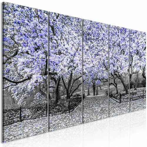 Paris Prix Tableau 5 Panneaux Magnolia Park Narrow Violet 90 x 225 cm