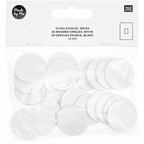 Rico 20 disques en bois blanc - petit 28 mm