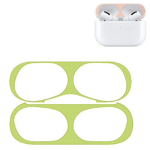 Wewoo Pour Apple AirPods Pro Étui de protection casque sans fil Autocollant protecteur en métal Vert