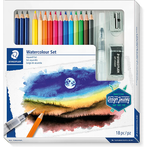 STAEDTLER Kit de dessin Watercolour Design Journey,18 pièces ()