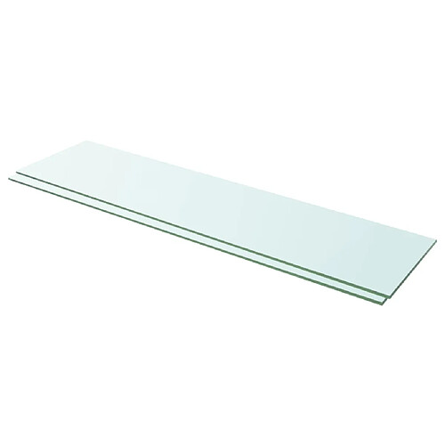 vidaXL Panneaux d'étagère 2 pcs Verre Transparent 100 x 25 cm